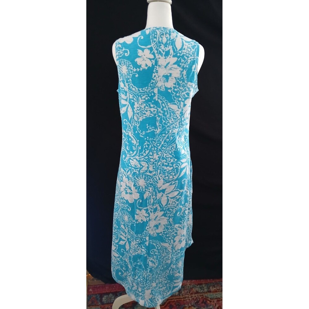 Escape by Habitat Clothes Sleeveless Blue/White Dress with Pockets SMALL NWOT - Picture 3 of 9